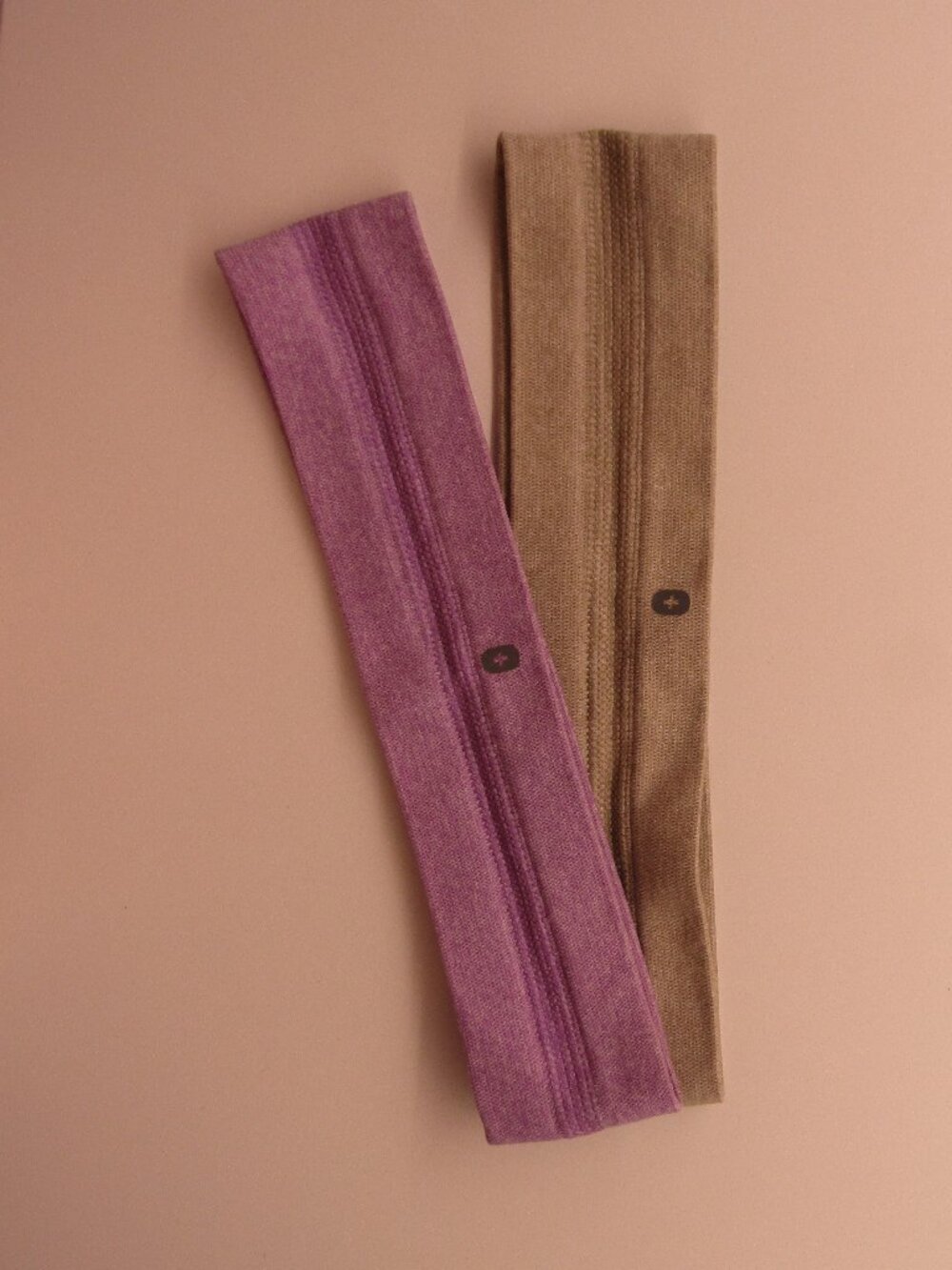 FIGS Scrubs Lot of 2 Stretch Headbands--Lavender Purple & Khaki Beige